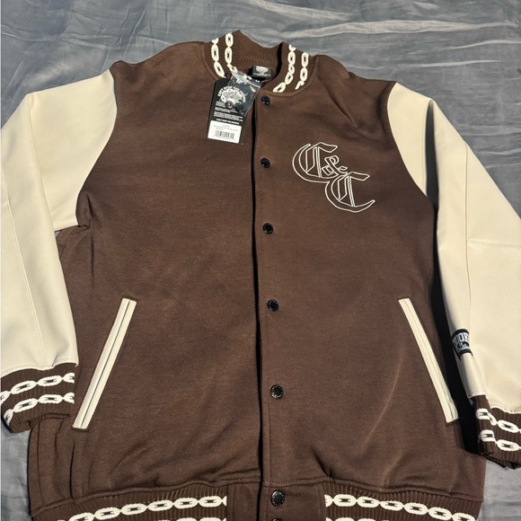 Crooks & Castles Other - C.C Brown and Cream Varsity Jacket